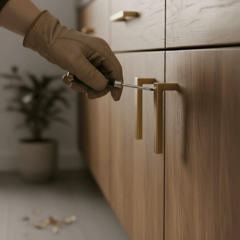 Cabinet hardware upgrade installation